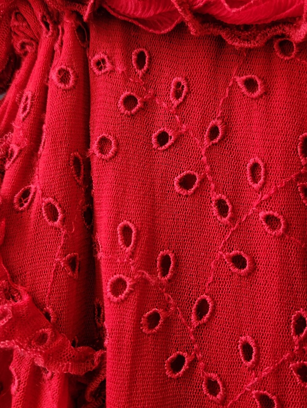 Jean Paul Gaultier Deep Red Eyelet Skirt - Picture 9 of 15